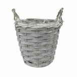 Gevlochten Bloemmand 20 cm Lichtgrijs