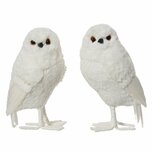 Decoratie Uil 9x8x15 cm Wit Assorti