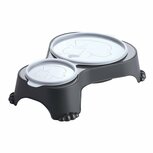 Rotho SALLY Dubbele Voederbak 0.28L+1L Antraciet