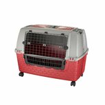 Bama Pet Transportbox met Wieltjes 88x52x60 cm Rood/Grijs
