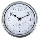 NeXtime NE-4304GA Buitenweerstationklok 40cm Metaal Gegalvaniseerd Tulip