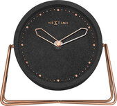 NeXtime NE-5204ZW Tafelklok 17.5x15.5x5 Cm, Polyresin, Zwart