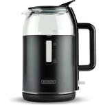 Bourgini Glazen Waterkoker 1.5L Zwart/Transparant