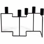 Senza Kandelaar Zig Zag 27.5x10.5x17 cm Zwart/Metaal