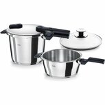 Fissler Vitaquick Hogedrukpannen met Glazen Deksel 3.5+6L RVS