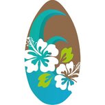 SportX Skimboard Flower Blauw/Bruin 100 cm