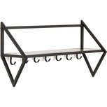 Housevitamin Wandkapstok met 7 Haken 71.5x21.7x36 cm Zwart/Metaal