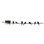Metalen Muur Decoratie Vogels Zwart