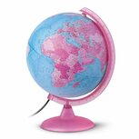 Nova Rico NR-0325PIPI-FR Kinderwereldbol 25 cm Franstalig Roze + LED-Verlichting