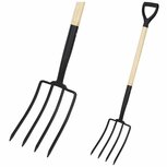 Pro Garden Hooivork met Houten Steel 115 cm Zwart/Hout