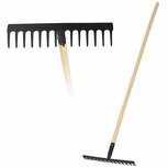 Pro Garden Hark met Houten Steel 142 cm Zwart/Hout