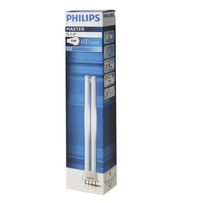 Philips 2010078919 8711500260932 Spaarlamp PL-S Kleur 830 4-p 9w