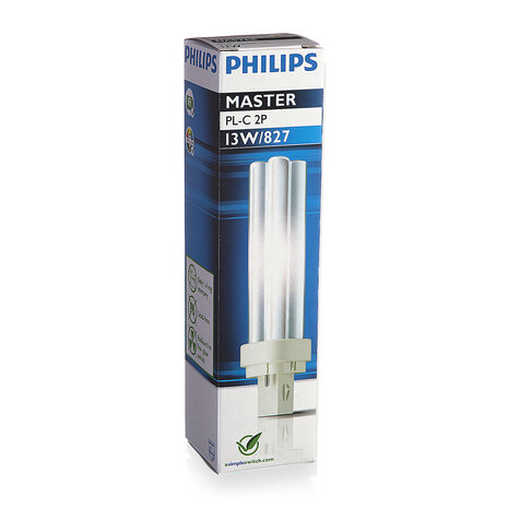 Philips 62081170 Spaarlamp PL-C Kleur 13W/827/2P 1CT G24D-1 2700K