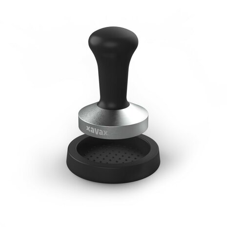 Xavax Tamper Set Tamper 58 mm RVS + Tampermat Slipvast Zwart