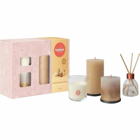 Bolsius Giftset Home Sweet Home Vanille 6-delig