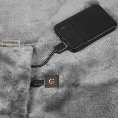 Tristar BW-4788 Draadloos Warmtedeken 150x80 cm Grijs/Fleece