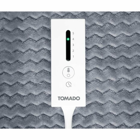 Tomado TEB1803G Elektrische Omslagdeken 180x130 cm Grijs/Fleece