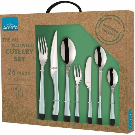 Amefa Eclat Bestekset 26-delig Lichtblauw