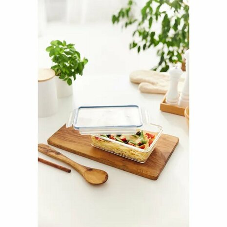 Rotho Clic &amp; Lock Koelkast Bewaardoos 1.3L Horizon Blauw/Transparant/Glas