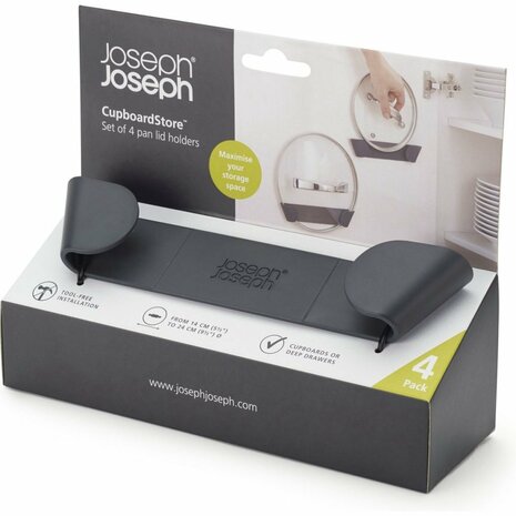 Joseph Joseph CupboardStore Pan&shy;dekselhouders 4 Stuks Antraciet
