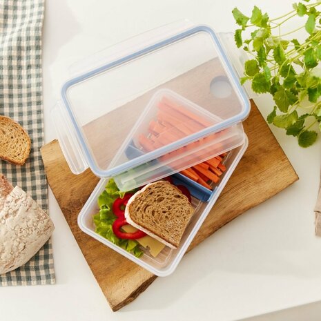 Rotho Clic &amp; Lock Koelkast Bewaardoos 1.5L Horizon Blauw/Transparant