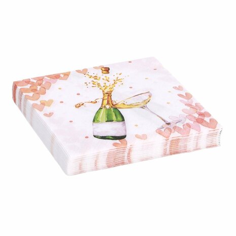 3-Laags Papieren Servetten Hearts Bubbles 33x33 cm 20 Stuks