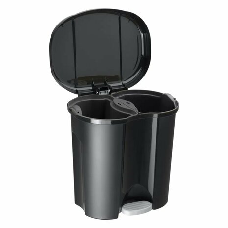 Rotho PILA Pedaalemmer Afvalscheider 2x10L Zwart