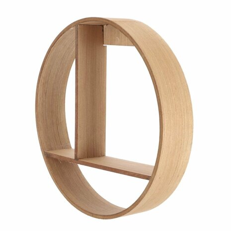 Decoratie Houten Wandrek Rond 37 cm Assorti