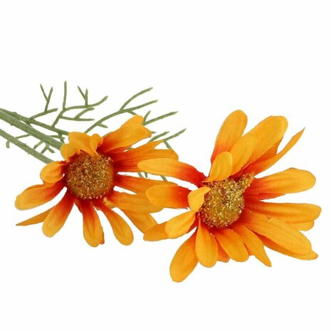 Kunstbloem Madeliefje 56 cm Oranje/Zijde