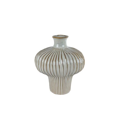 Vaas Jodie 25.5x23.5x29 cm Aardewerk/Wit/Bruin