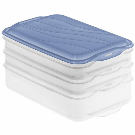 Rotho RONDO Vleeswarendoos 2x0.75L 1x1.35L Horizon Blauw/Transparant