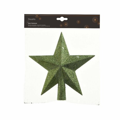Decoris Piek 4.2x19x19 cm Groen Glitter