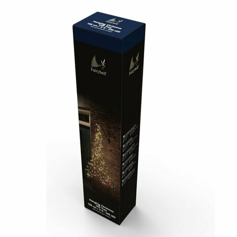 Fairybell Hangende LED Kerstboom 150 cm 240 LEDs Warm Wit Licht Zwart