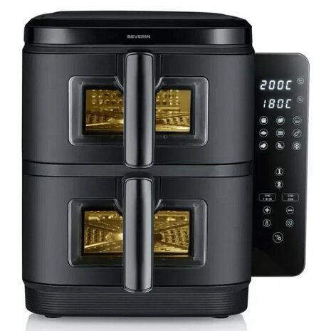 Severin Severin S-Fry Duo Stack Heteluchtfriteuse 2x5.5L 2800W Zwart