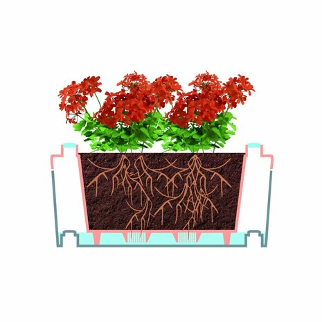 Bama Brick Koppelbare Plantenbakken 75L 59x23x27 cm 5 Stuks Taupe