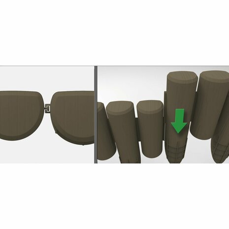 Bama Tuin Modulaire Rand Imitatiehout 38.5x15 cm 6 Stuks Bruin