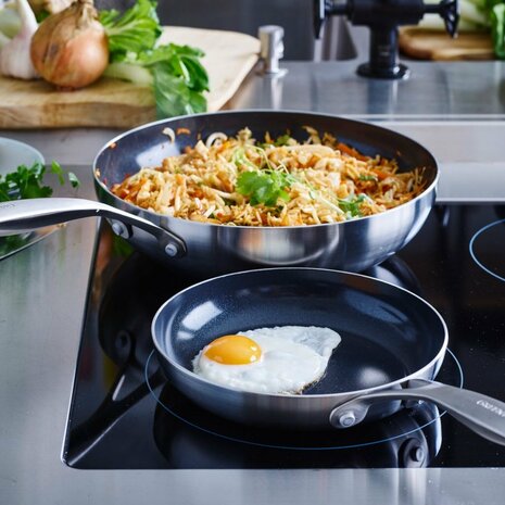 GreenPan Geneva Koekenpan 28 cm RVS/Zwart