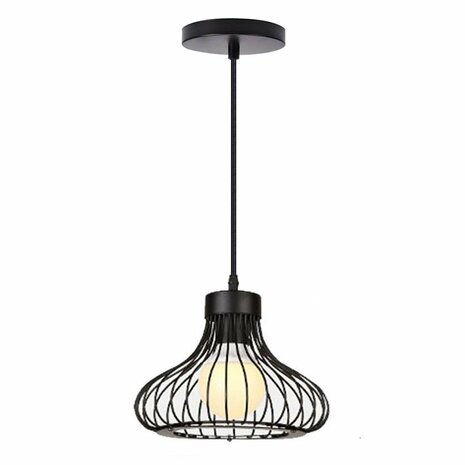 Homestyle Pro MK013-B Industri&euml;le Hanglamp 23x20 cm Zwart/Metaal
