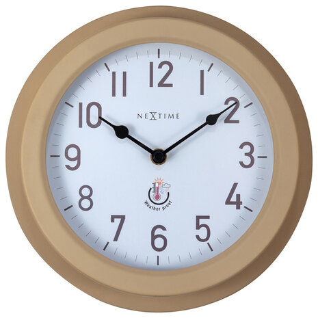 NeXtime NE-4301BR Buitenwandklok 22CM Metaal Bruin Poppy