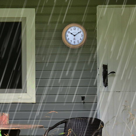 NeXtime NE-4301BR Buitenwandklok 22CM Metaal Bruin Poppy