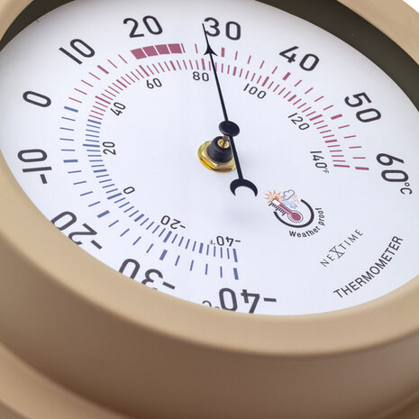 NeXtime NE-4302BR Buitenthermometer 22CM Metaal Bruine Lily