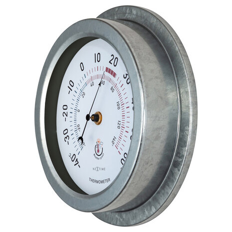 NeXtime NE-4302GA Buitenthermometer 22CM Metaal Gegalvaniseerd Lily