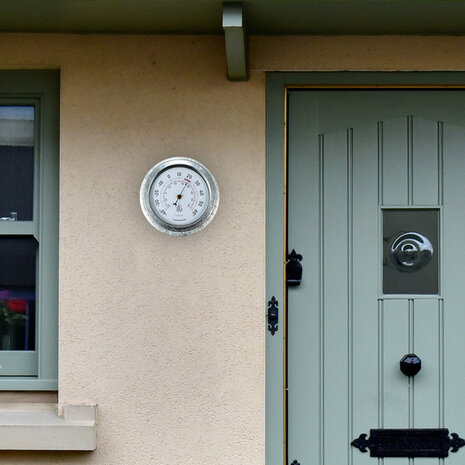 NeXtime NE-4302GA Buitenthermometer 22CM Metaal Gegalvaniseerd Lily