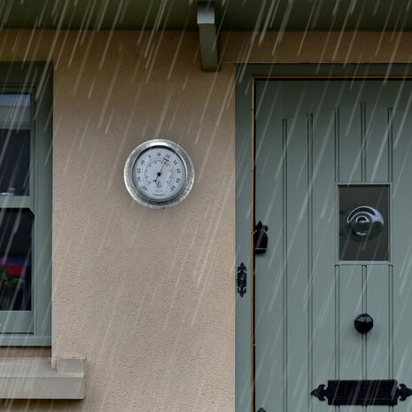 NeXtime NE-4302GA Buitenthermometer 22CM Metaal Gegalvaniseerd Lily