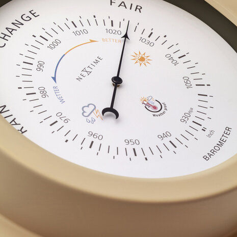 NeXtime NE-4303BR Buiten Barometer 22CM Metaal Bruin Orchid