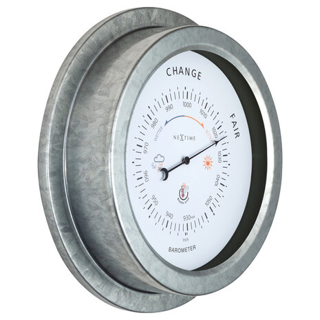 NeXtime NE-4303GA Buitenbarometer 22CM Metaal Verzinkt Orchid