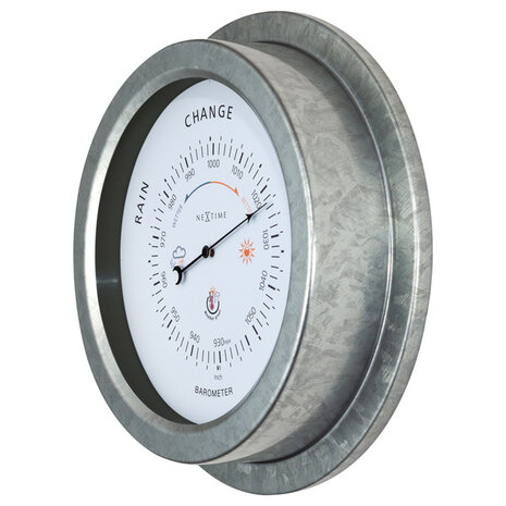 NeXtime NE-4303GA Buitenbarometer 22CM Metaal Verzinkt Orchid