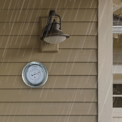 NeXtime NE-4303GA Buitenbarometer 22CM Metaal Verzinkt Orchid