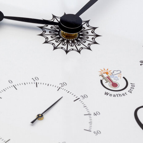 NeXtime NE-4304GA Buitenweerstationklok 40cm Metaal Gegalvaniseerd Tulip