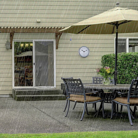 NeXtime NE-4304GA Buitenweerstationklok 40cm Metaal Gegalvaniseerd Tulip